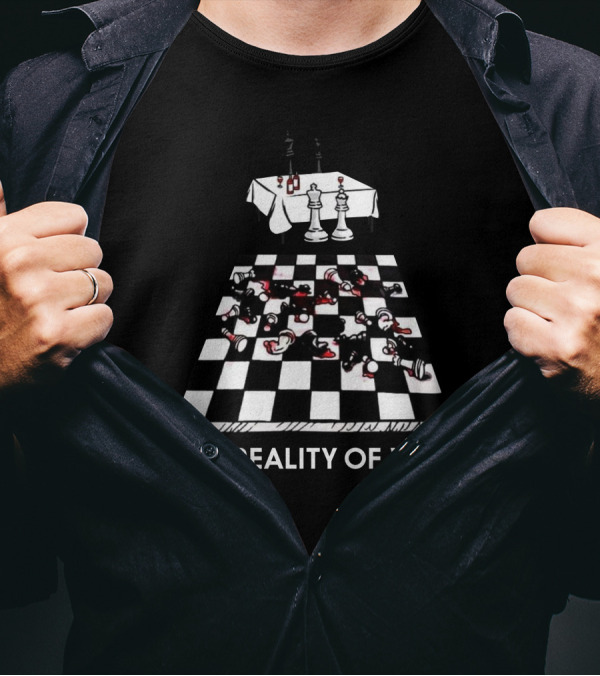 Chessboard Battle Bloodstains The Reality Of War T-Shirt