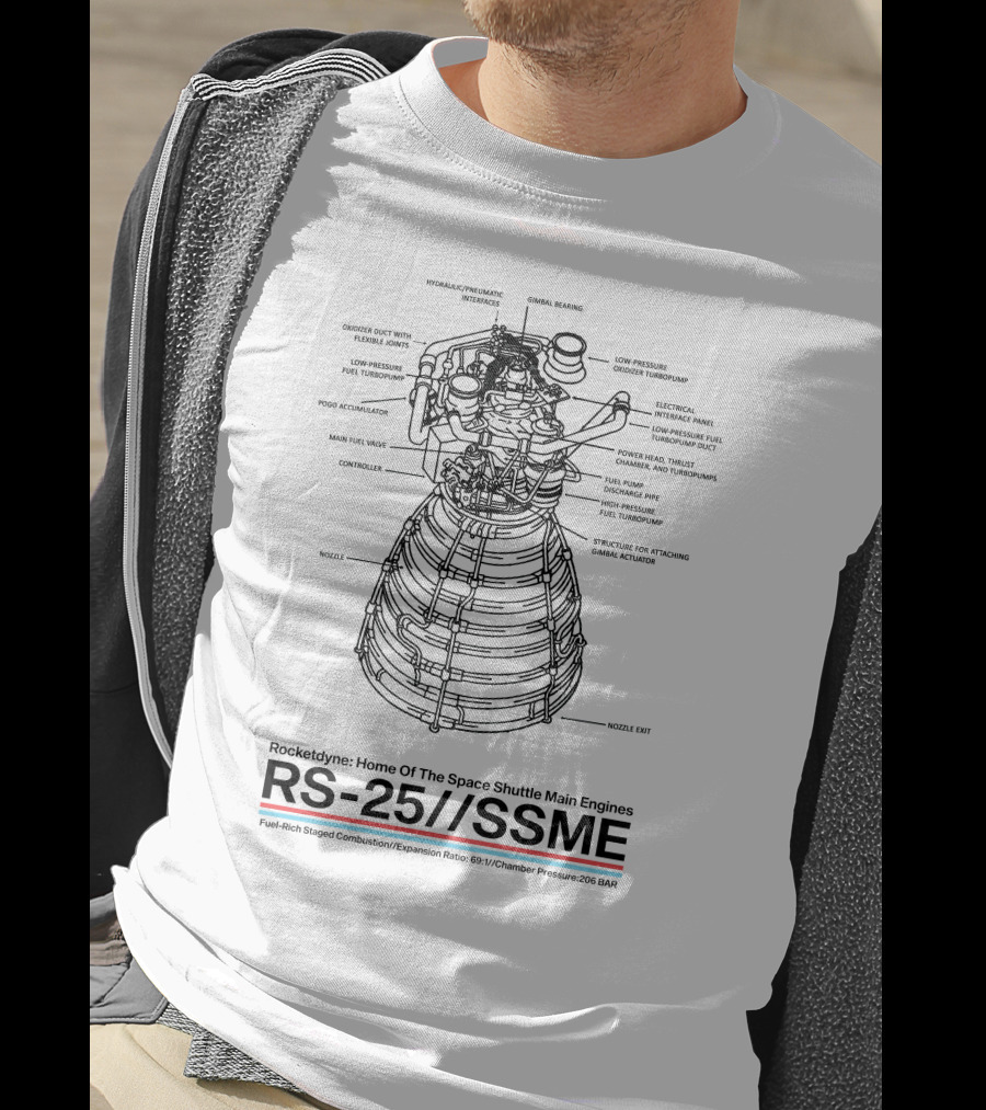 Rocketdyne RS-25 SSME Diagram Everyday Astronaut Store T-Shirt