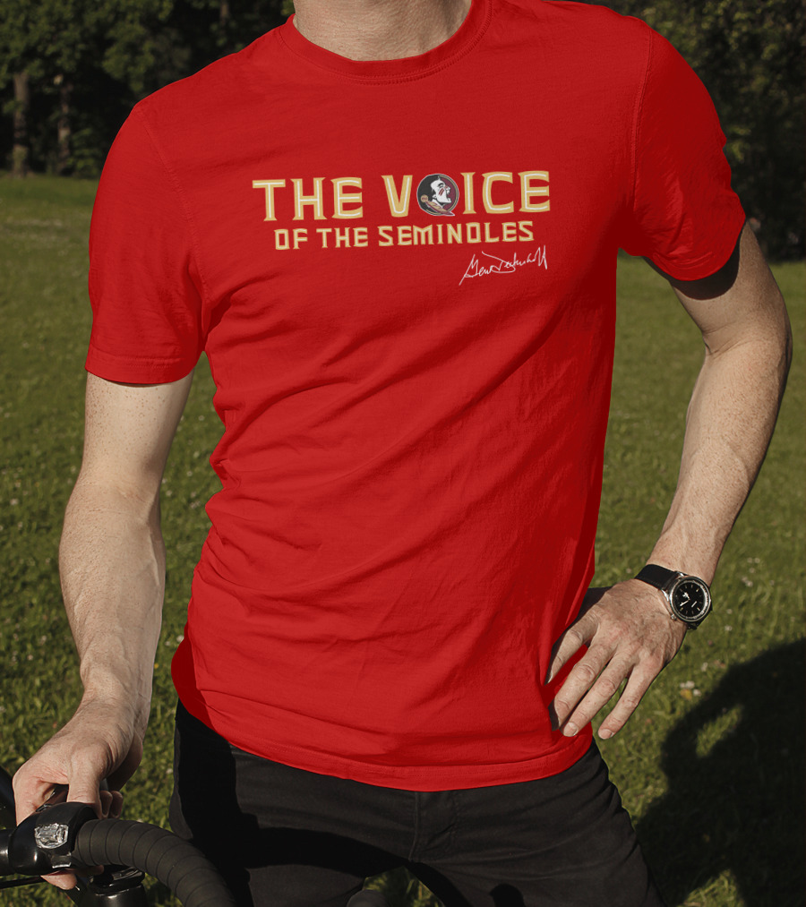 The Voice Of The Seminoles Gene Deckerhoff Signature With Florida State Seminoles T-Shirt