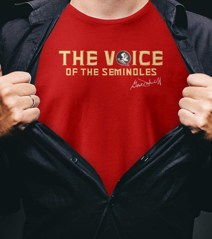 The Voice Of The Seminoles Gene Deckerhoff Signature With Florida State Seminoles T-Shirt