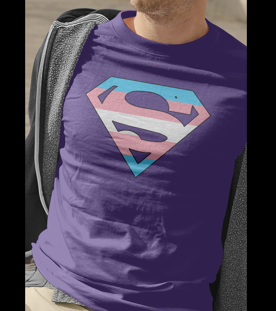 Superman Logo Trans Flag Trans Rights Are Human Rights T-Shirt