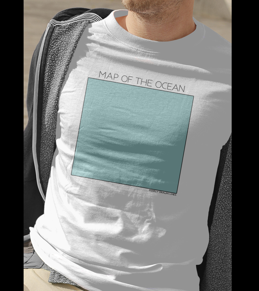 Pdlcomics Map Of The Ocean Poorly Drawn Lines Ocean Square T-Shirt