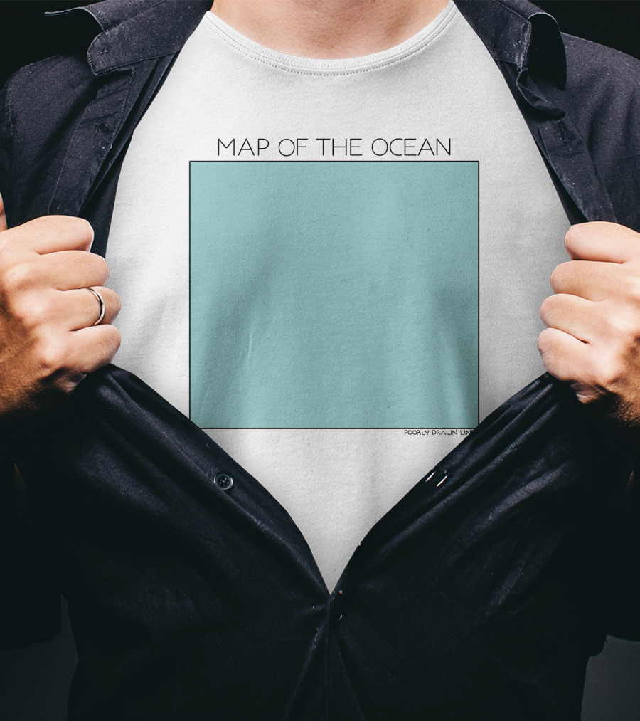 Pdlcomics Map Of The Ocean Poorly Drawn Lines Ocean Square T-Shirt