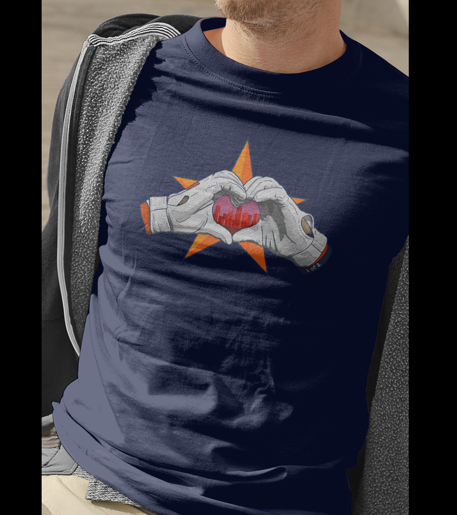 713Shirts Love Hou Astronaut Hands Heart Skyline Star Background T-Shirt