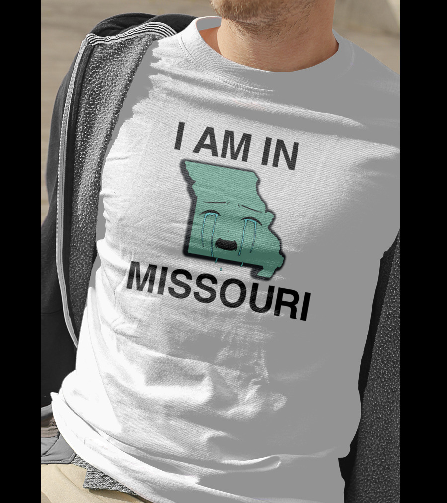 I Am In Missouri Crying State Map T-Shirt