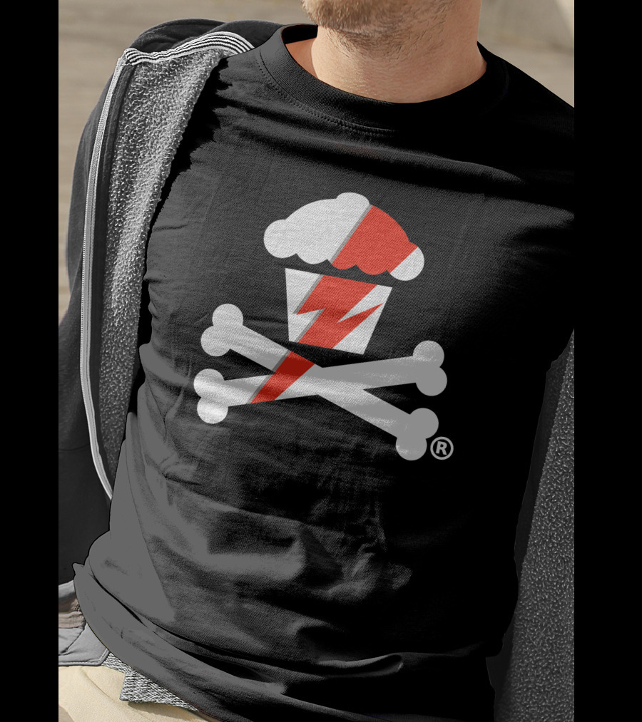 James Gunn Cupcake Crossbones Logo With Lightning Bolt T-Shirt