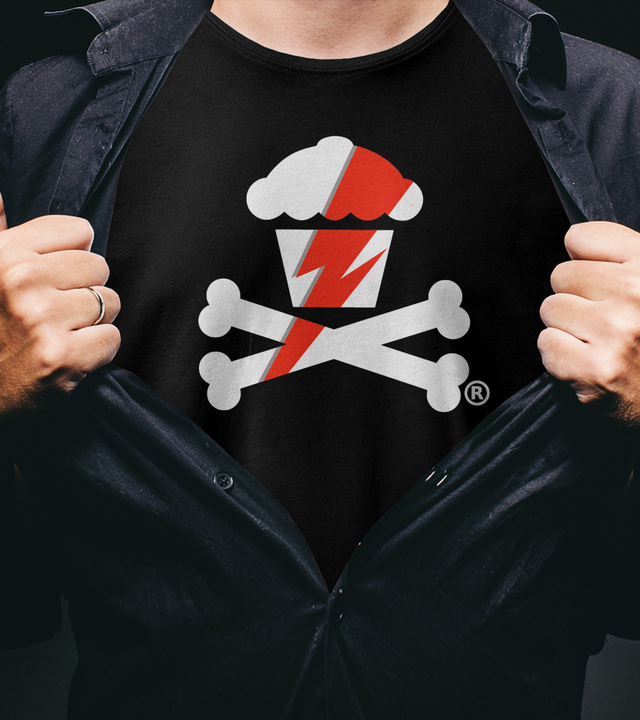 James Gunn Cupcake Crossbones Logo With Lightning Bolt T-Shirt