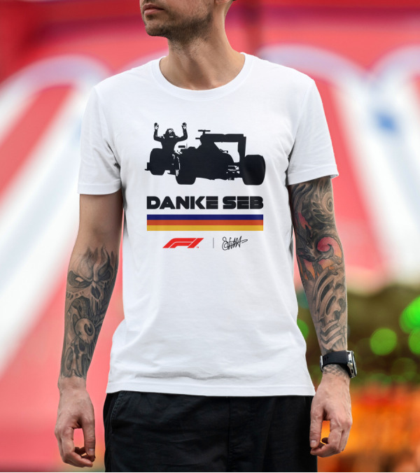 Premium T-Shirt: Autosport Sebastian Vettel Danke Seb F1 Silhouette Champion T-Shirt Autosport Sebastian Vettel Danke Seb F1 Silhouette Champion T-Shirt