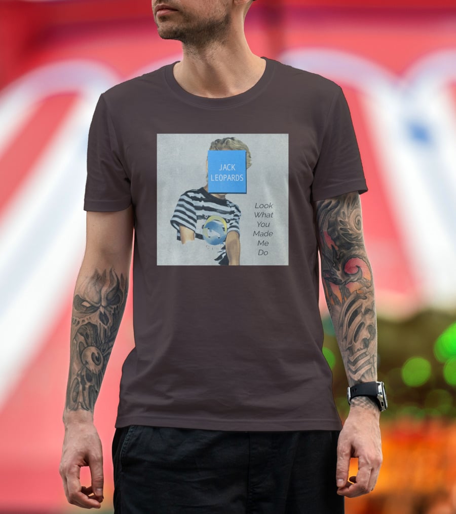 Jack Leopards Look What You Made Me Do Striped Shirt Blue Square T-Shirt