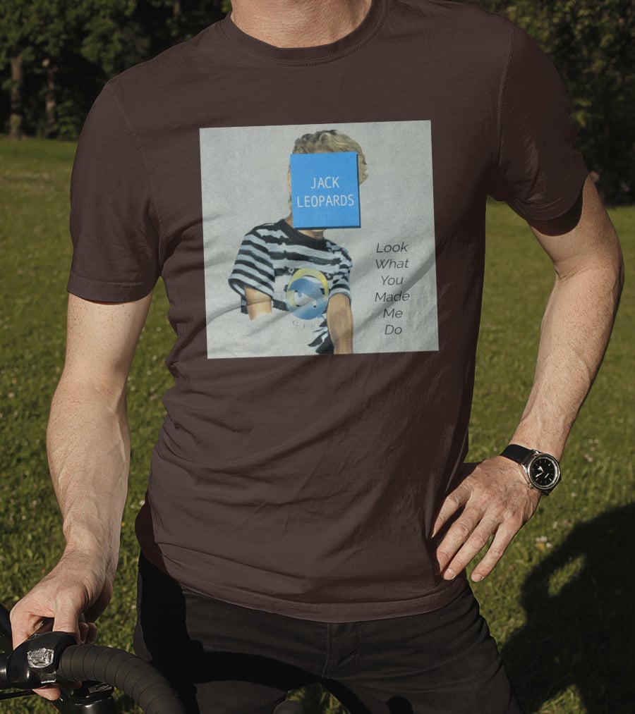 Jack Leopards Look What You Made Me Do Striped Shirt Blue Square T-Shirt