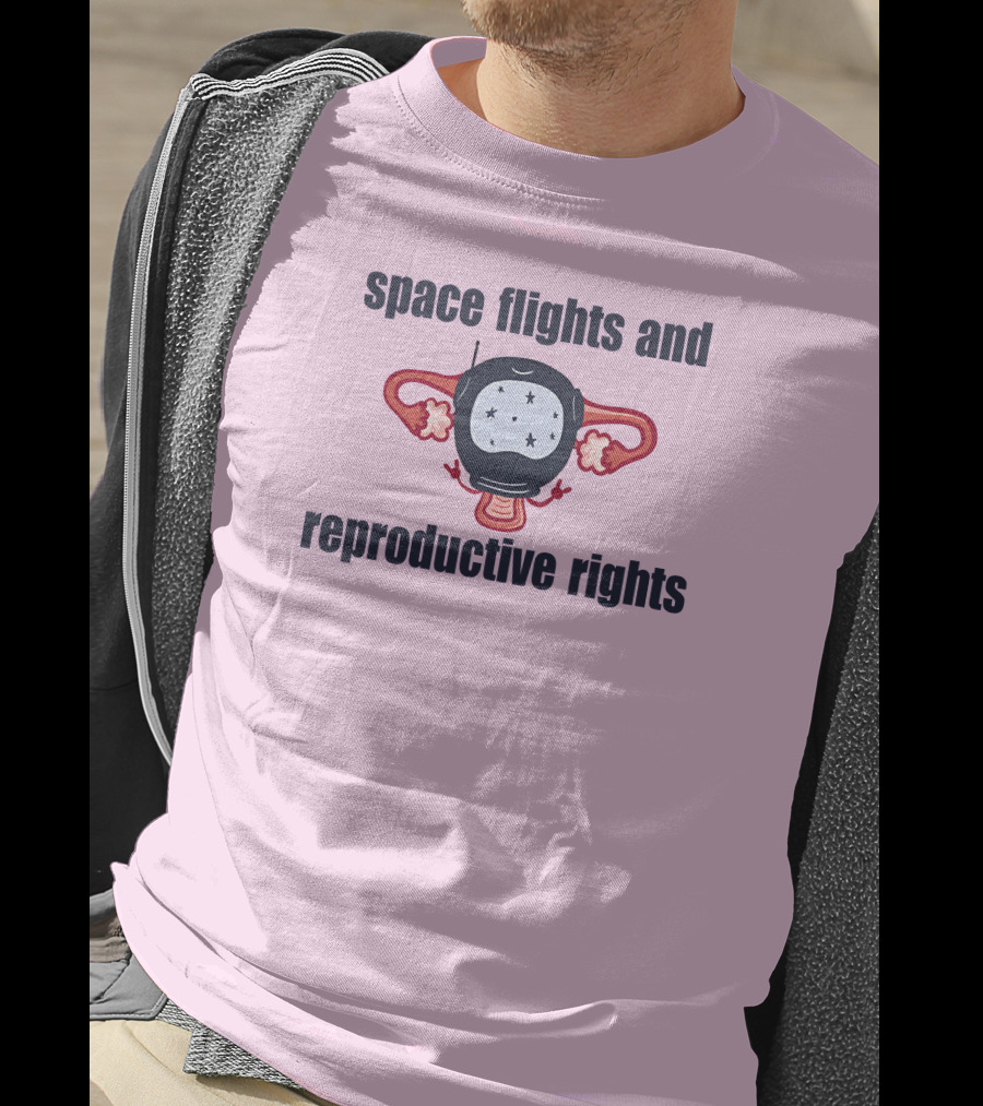 Space Flights And Reproductive Rights Emily Calandrelli Wearing Space Light T-Shirt