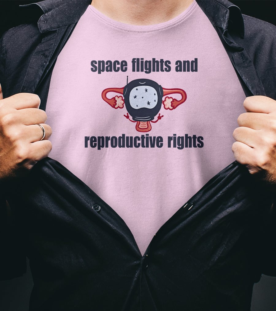 Space Flights And Reproductive Rights Emily Calandrelli Wearing Space Light T-Shirt