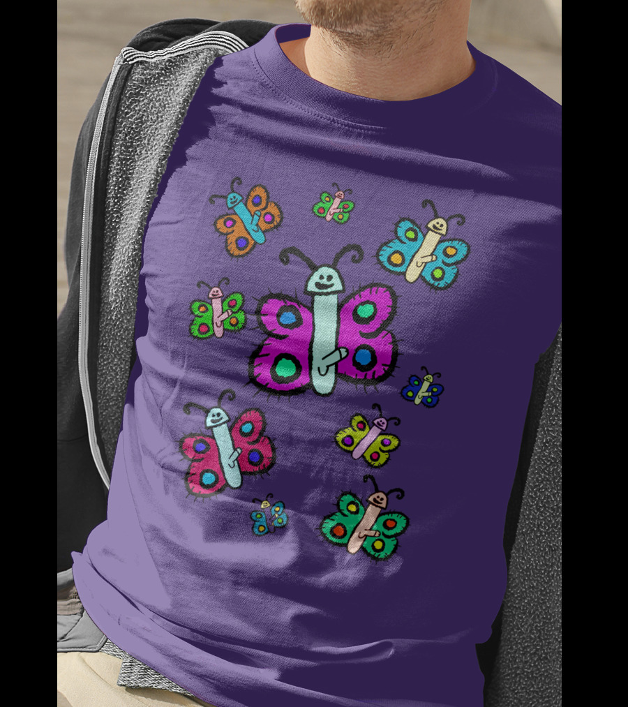 Teen Hearts Merch Wienerflys Colorful Butterfly Characters T-Shirt