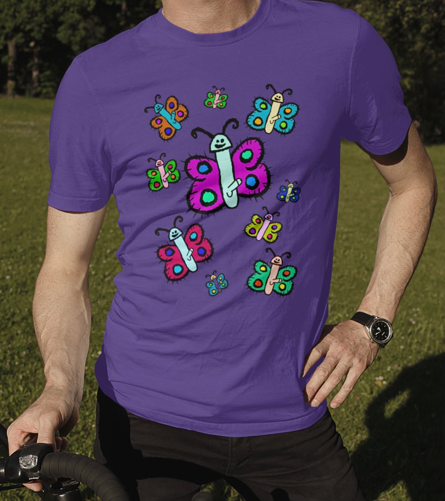 Teen Hearts Merch Wienerflys Colorful Butterfly Characters T-Shirt