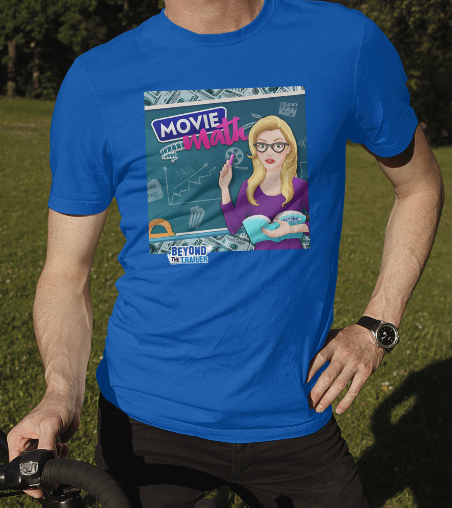 Beyond The Trailer Movie Math Insights With Blonde Woman Holding Book And Remote T-Shirt