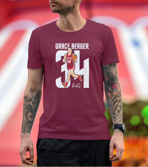 Premium T-Shirt: Grace Berger Indiana Basketball 34 Signature Player T-Shirt Grace Berger Indiana Basketball 34 Signature Player T-Shirt