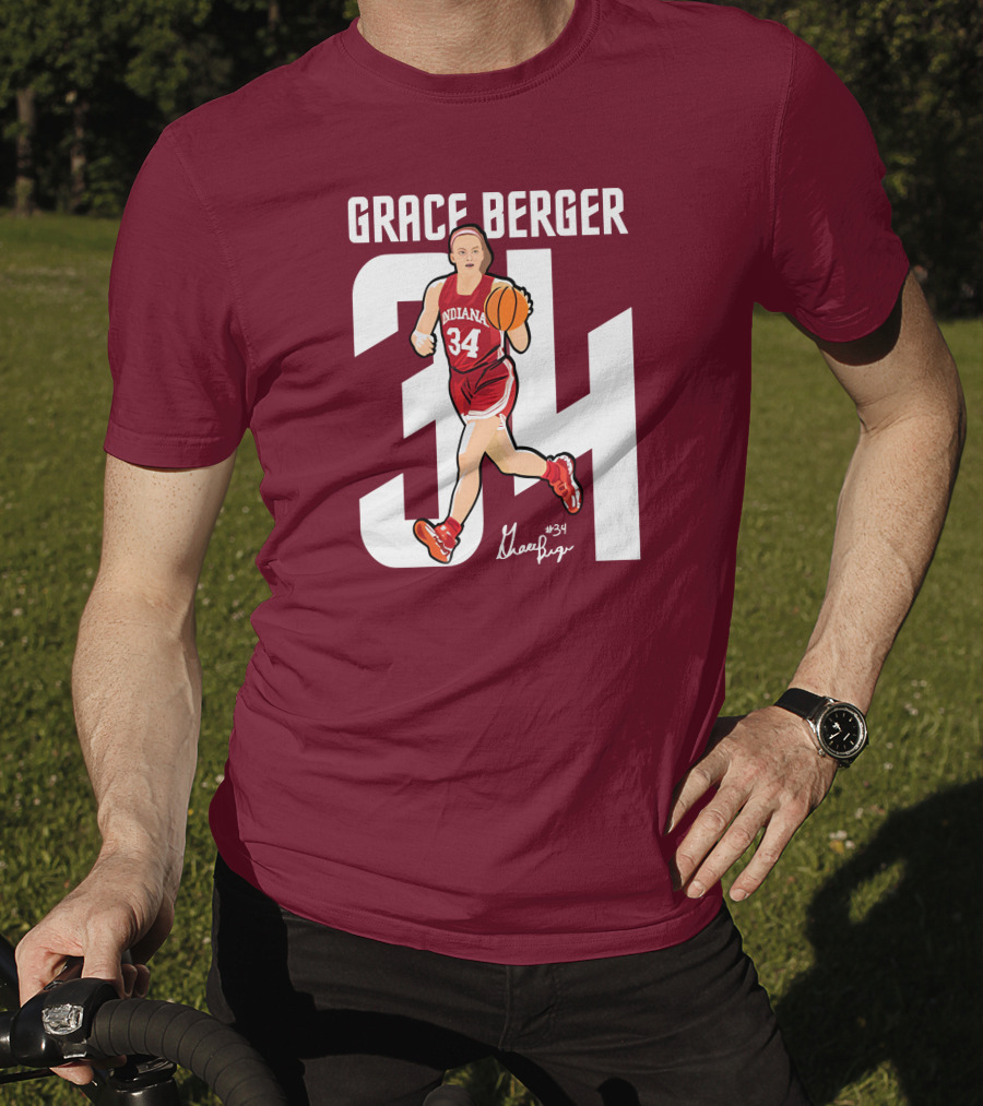Grace Berger Indiana Basketball 34 Signature Player T-Shirt