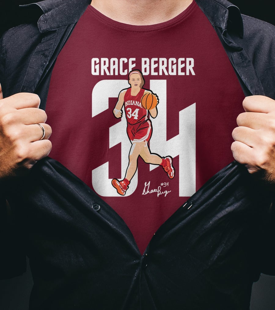 Grace Berger Indiana Basketball 34 Signature Player T-Shirt