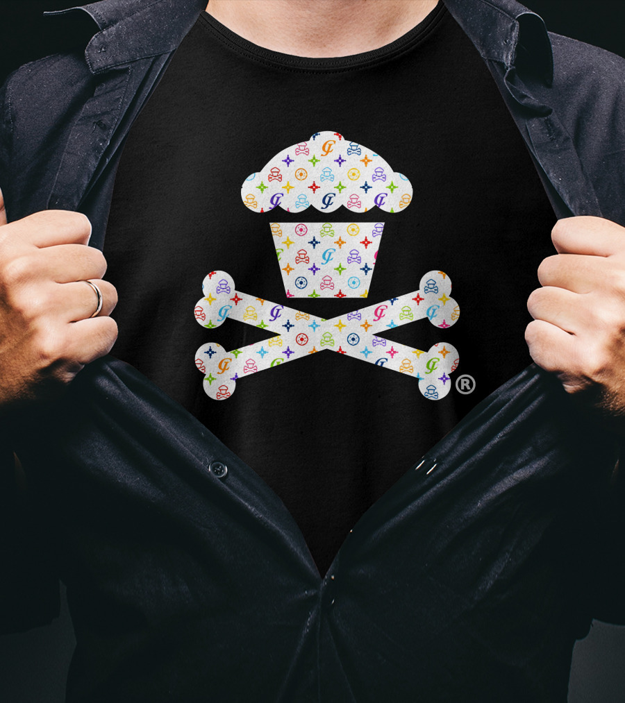 Colorful Chewy Crouton Crossbones Cupcake And Bones T-Shirt