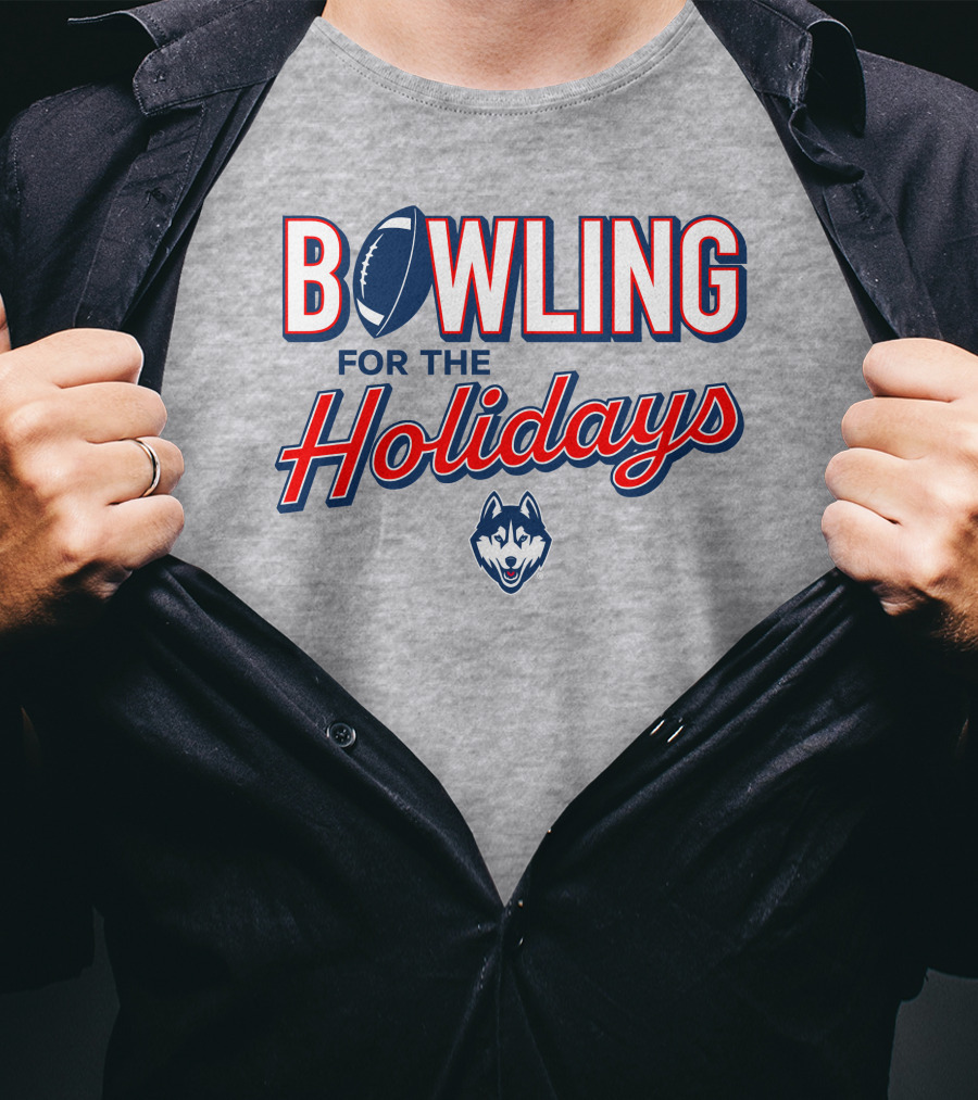 Uconn Huskies Bowling For The Holidays Football T-Shirt