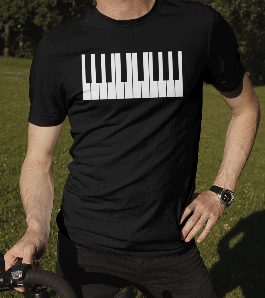 Threatening Black And White Cursed Piano Notation T-Shirt
