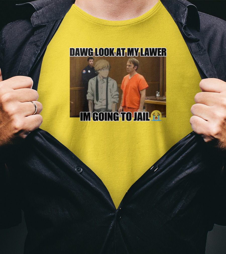 Dawg Look At My Lawer I'm Going To Jail Emoji Anime Character Courtroom T-Shirt