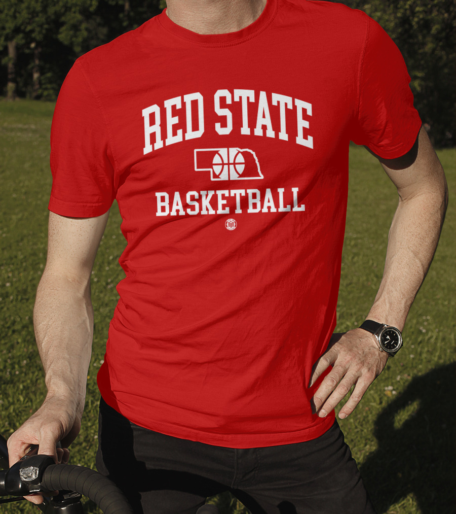 Red State Basketball Nebraska Outline Bbbprinting T-Shirt