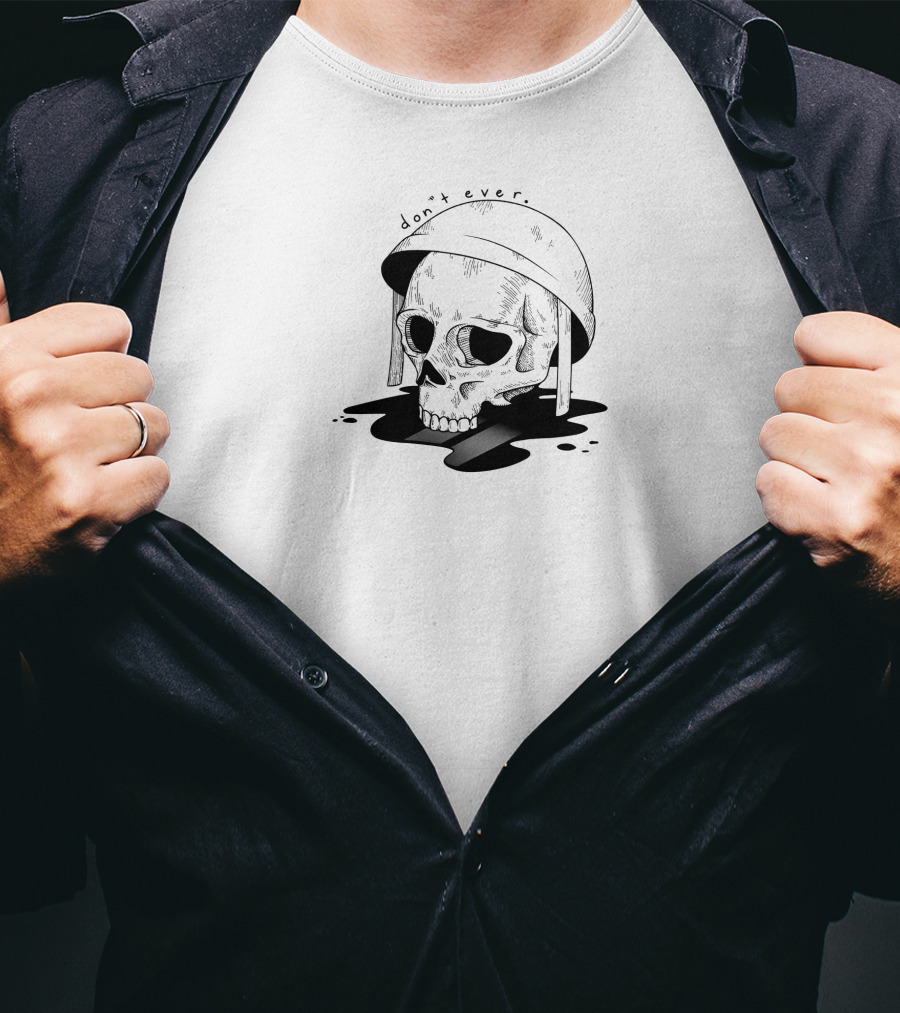 Rglgg Don’t Ever Skull With Helmet T-Shirt