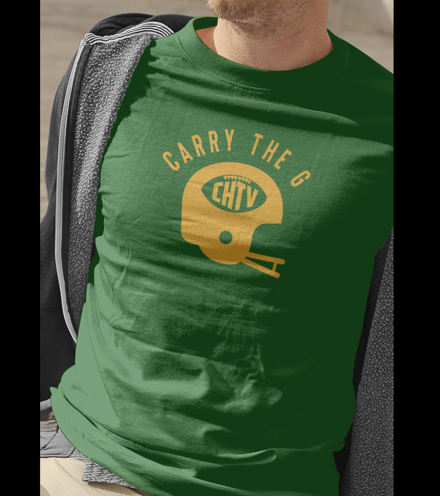 Cheeseheadtv Carry The G Football Helmet CHTV T-Shirt