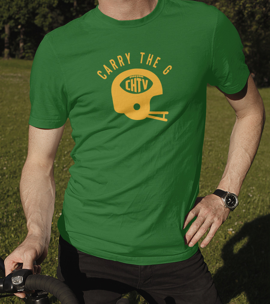 Cheeseheadtv Carry The G Football Helmet CHTV T-Shirt