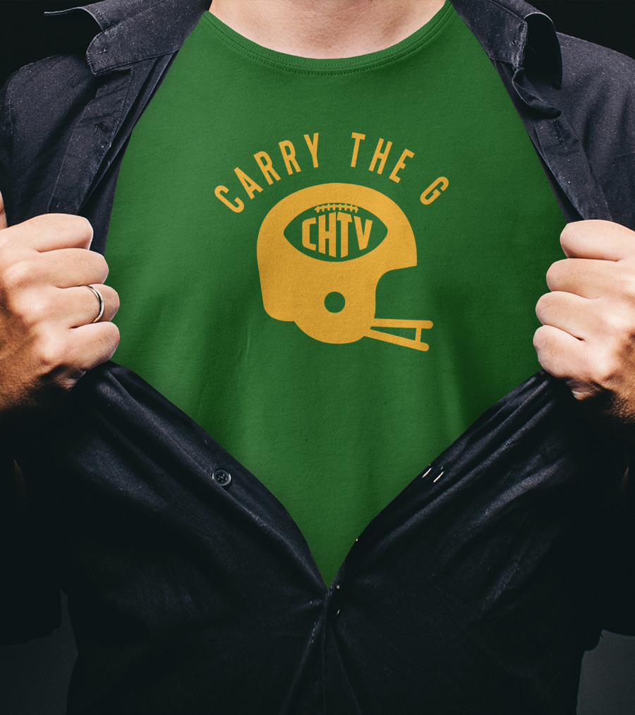 Cheeseheadtv Carry The G Football Helmet CHTV T-Shirt