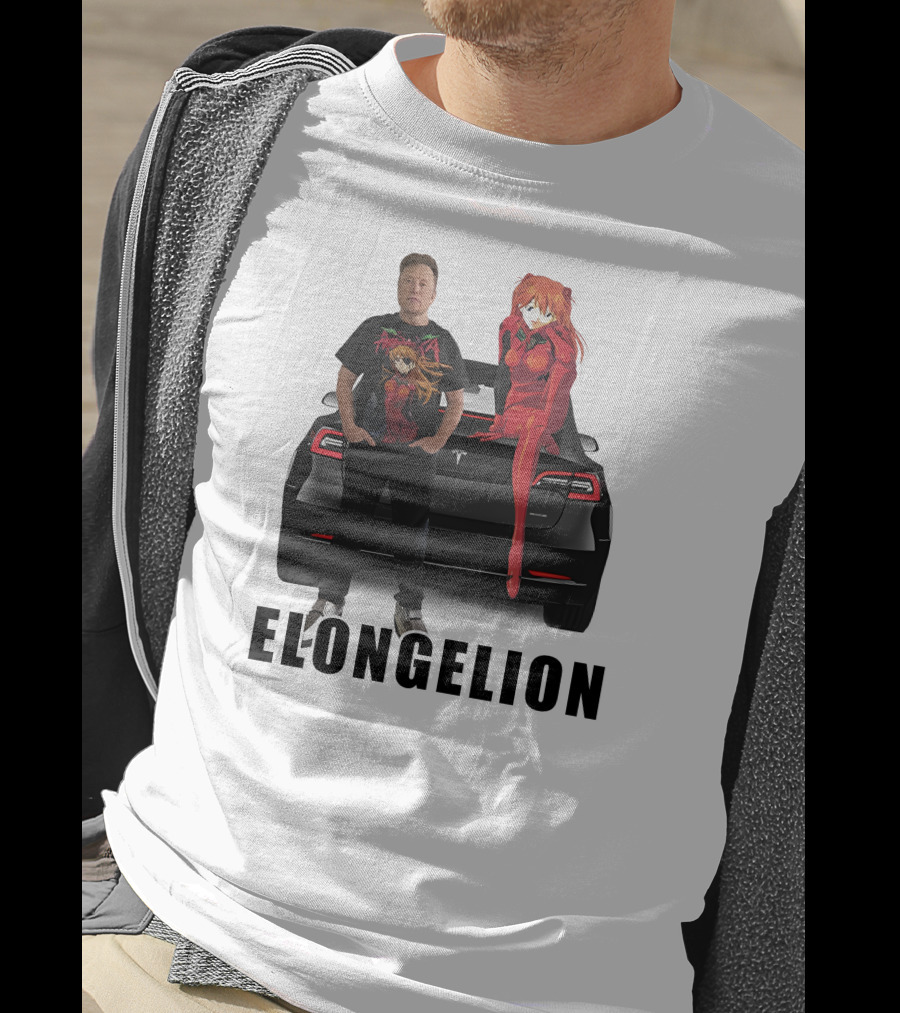 Goofyahhtees Elongelion Tesla Anime Fusion T-Shirt