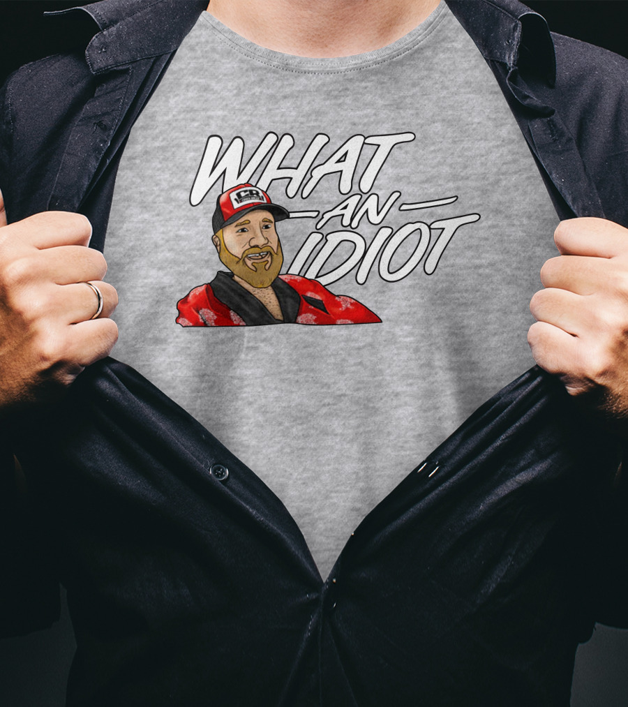 Couch Racer Who Says What An Idiot With Bearded Guy In Cap T-Shirt