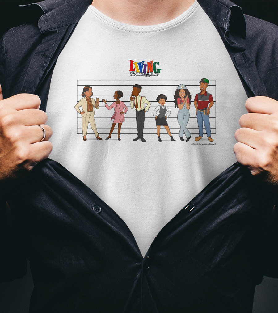 Living Single Character Lineup By Morgan Bissant T-Shirt