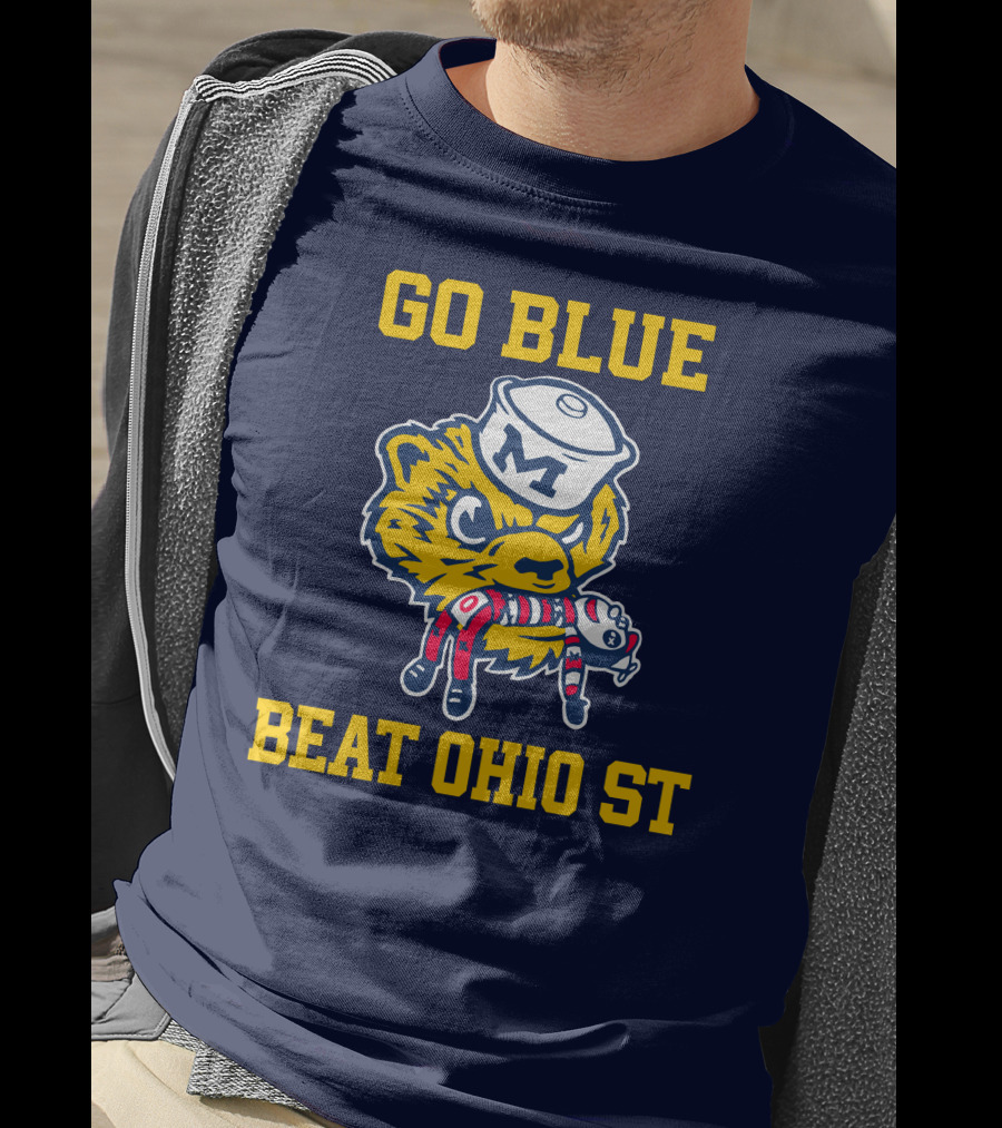 Go Blue Beat Ohio St Michigan Wolverine Victory Mascot Showdown T-Shirt