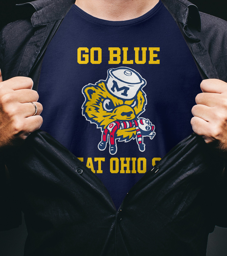 Go Blue Beat Ohio St Michigan Wolverine Victory Mascot Showdown T-Shirt