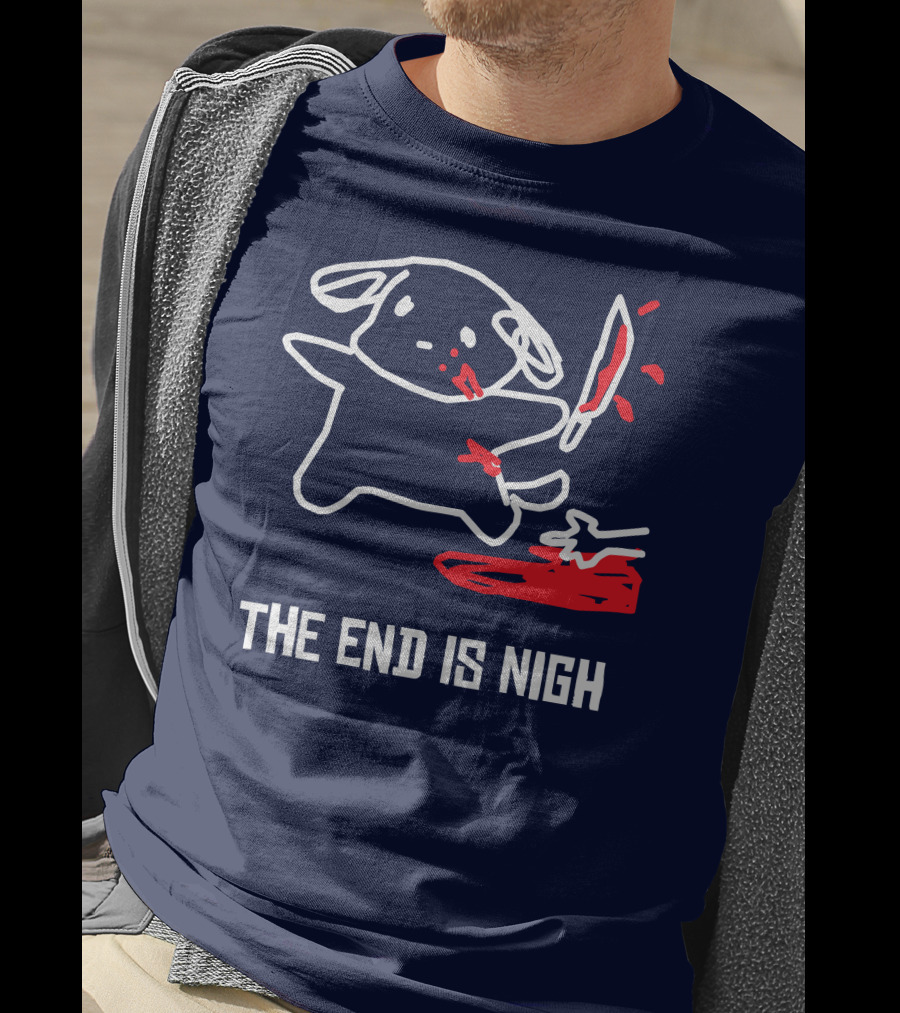 Iahfy The End Is Nigh Cute Creature With Knife And Blood T-Shirt