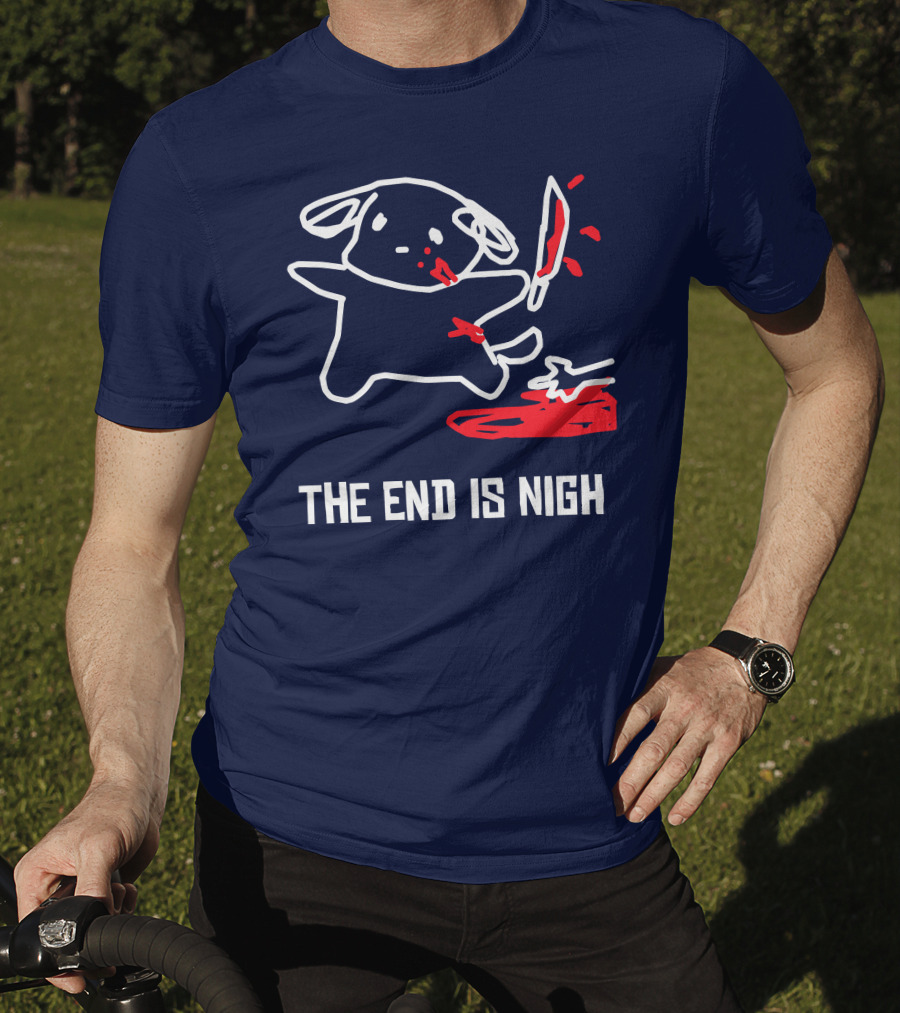 Iahfy The End Is Nigh Cute Creature With Knife And Blood T-Shirt
