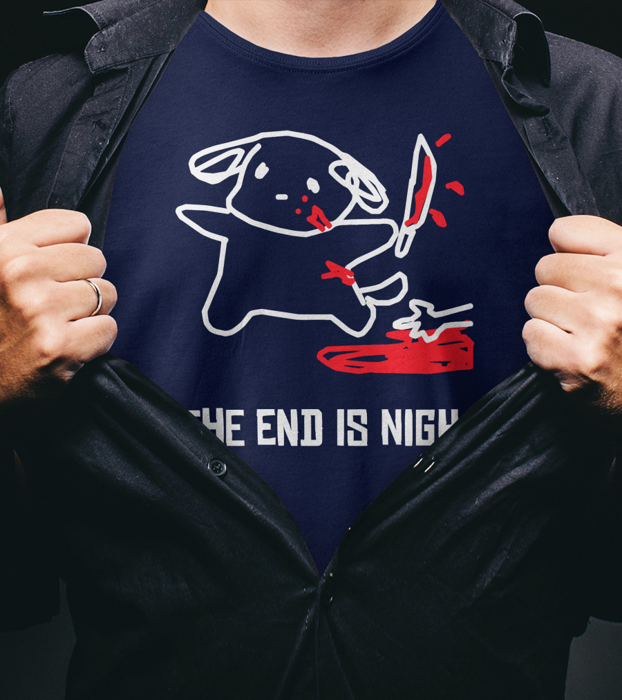Iahfy The End Is Nigh Cute Creature With Knife And Blood T-Shirt