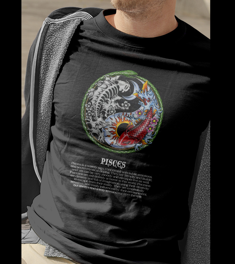Marcos Alvarado Pisces Is A Watery Sign With Zodiac Fish Yin Yang T-Shirt