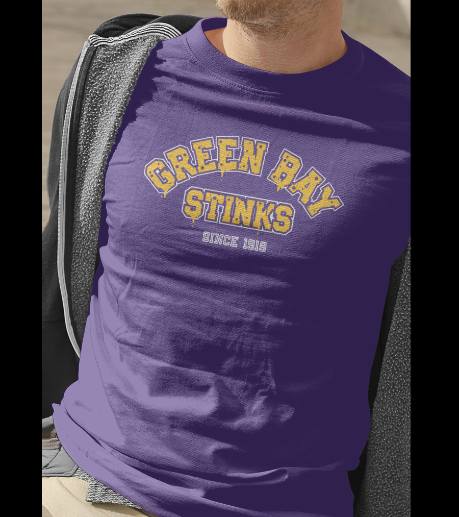 Green Bay Stinks Since 1919 John Randle Purple Yellow Football Rivalry Joke T-Shirt