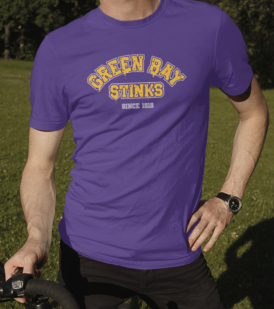 Green Bay Stinks Since 1919 John Randle Purple Yellow Football Rivalry Joke T-Shirt