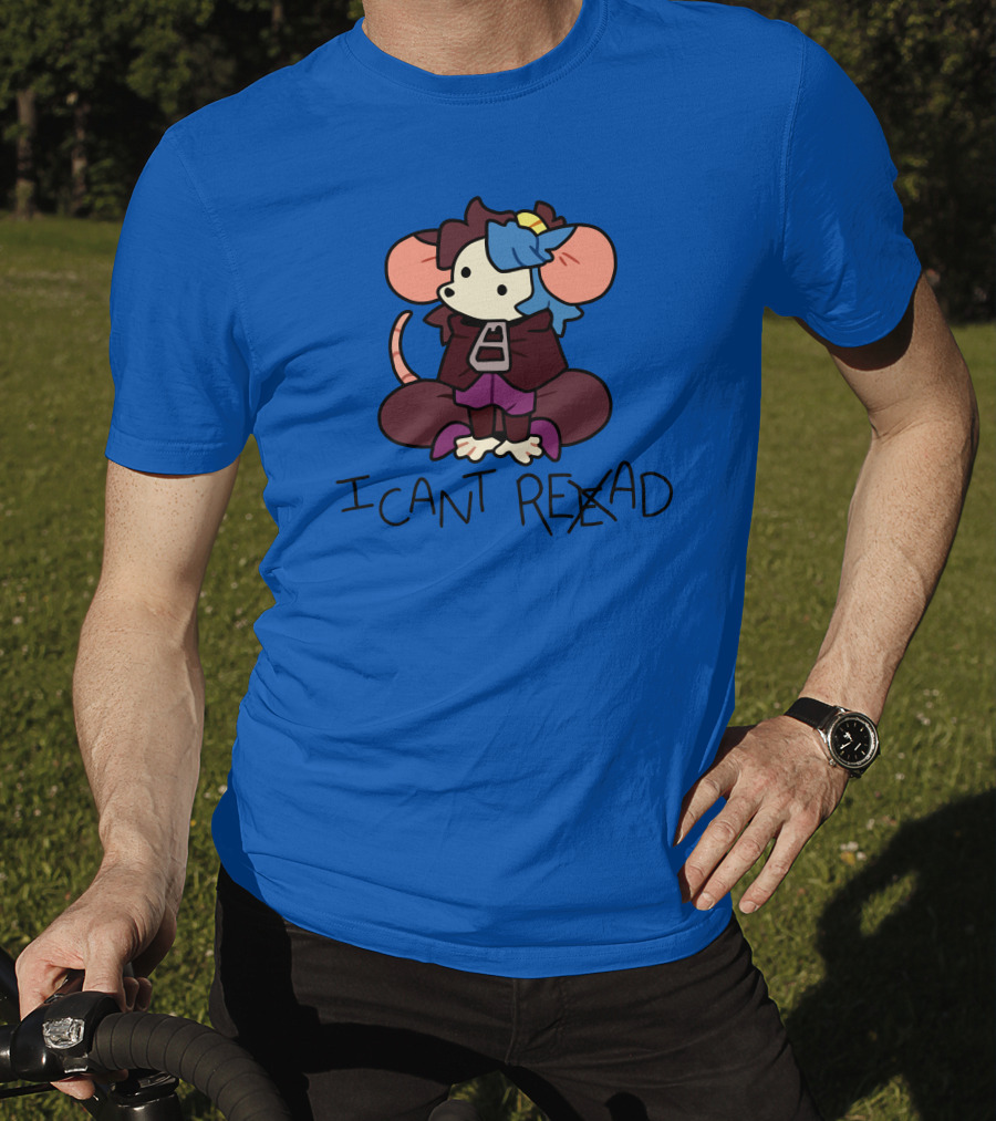 Willowmvp Merch I Can't Reead Mouse Character With Hooded Cloak T-Shirt