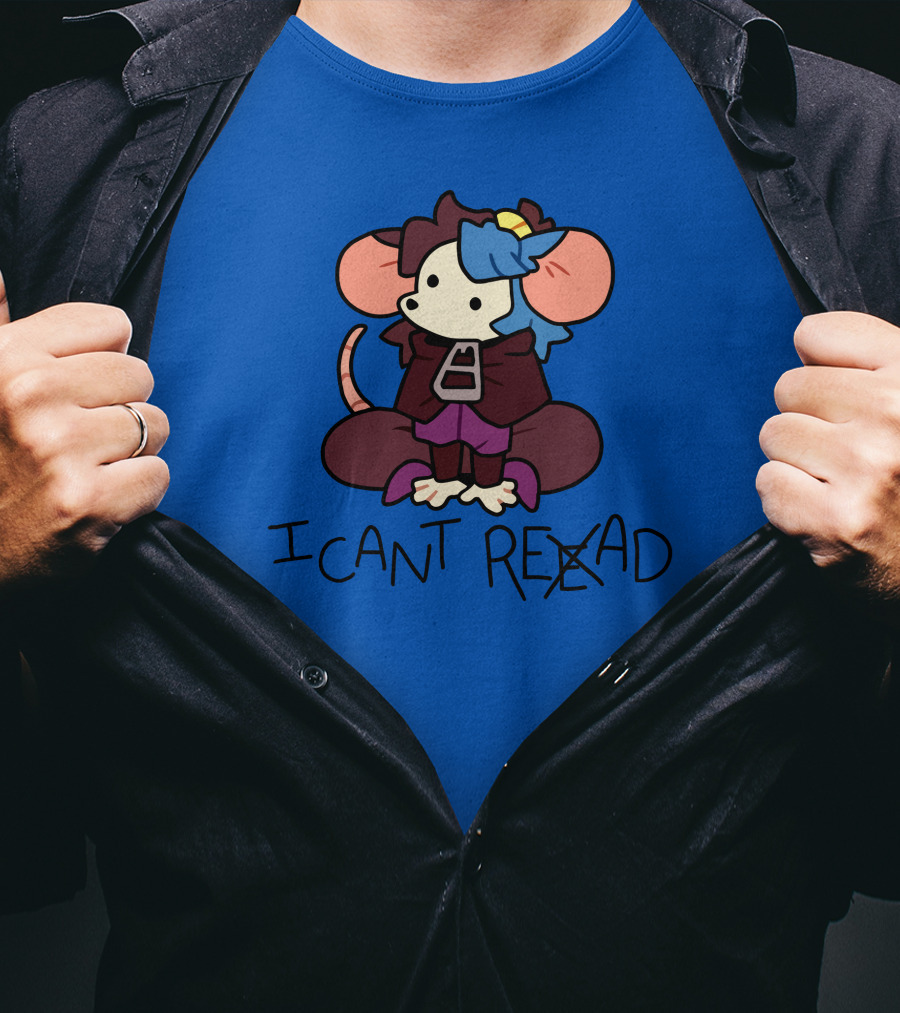 Willowmvp Merch I Can't Reead Mouse Character With Hooded Cloak T-Shirt