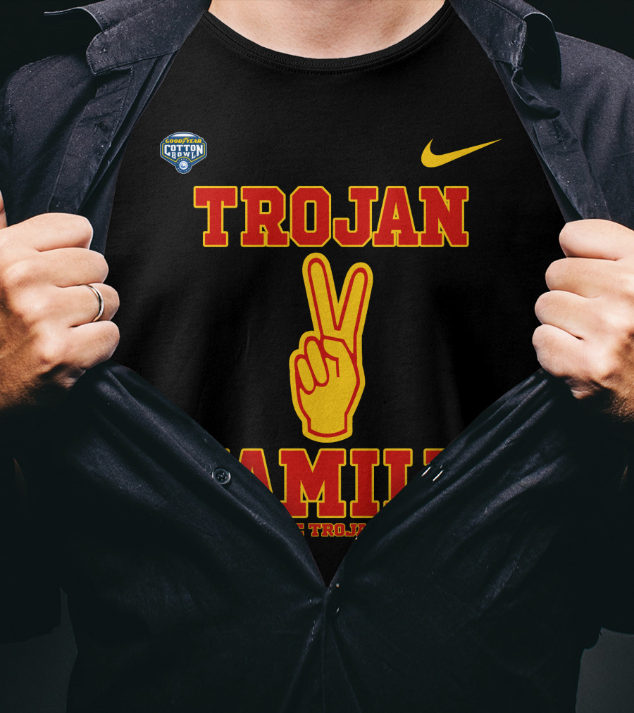 Trojan Family USC Trojans Cotton Bowl Victory Sign T-Shirt