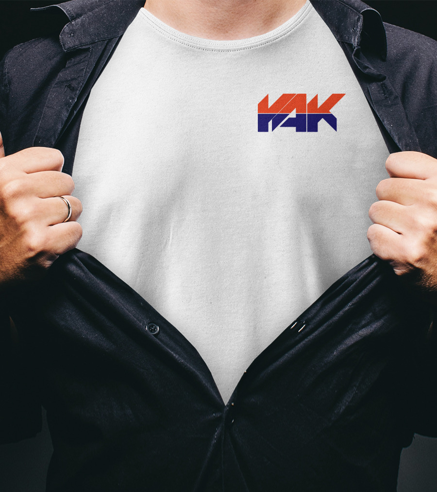 Yak Team Logo Bold Red And Blue T-Shirt