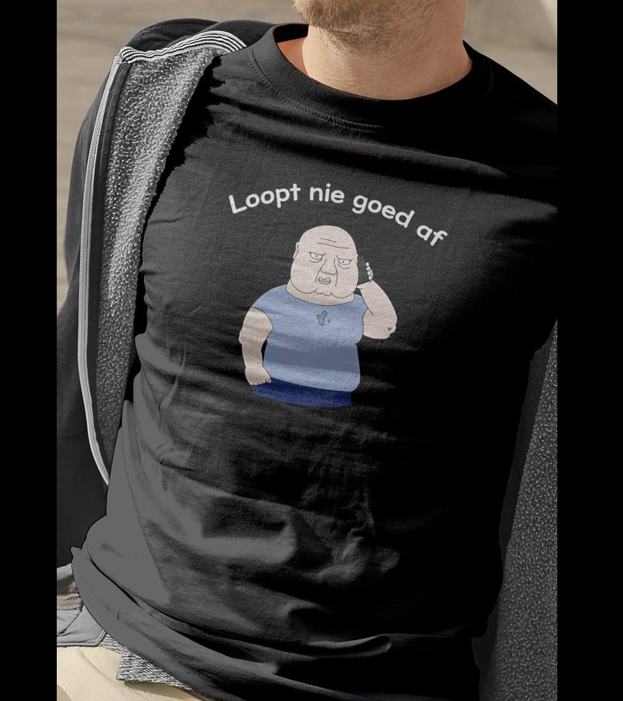 Roddelpraat Merch Loopt Nie Goed Af Character On Phone T-Shirt