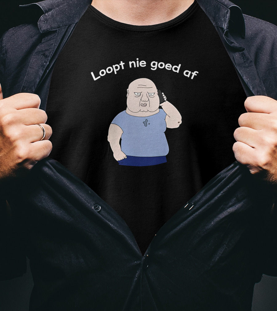 Roddelpraat Merch Loopt Nie Goed Af Character On Phone T-Shirt