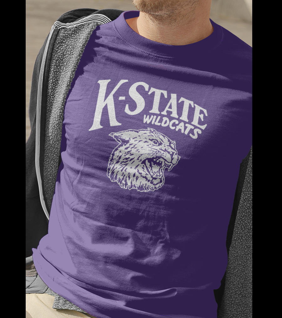 Charlie Hustle K-State Wildcats Vintage Purple Mascot T-Shirt