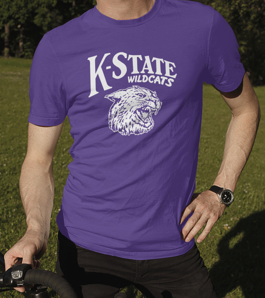 Charlie Hustle K-State Wildcats Vintage Purple Mascot T-Shirt